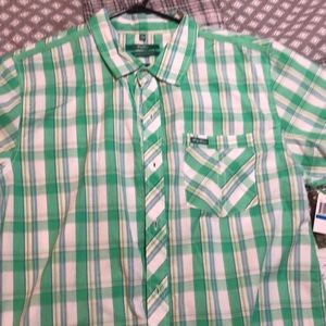 Mens LRG clothing button up green lifted research